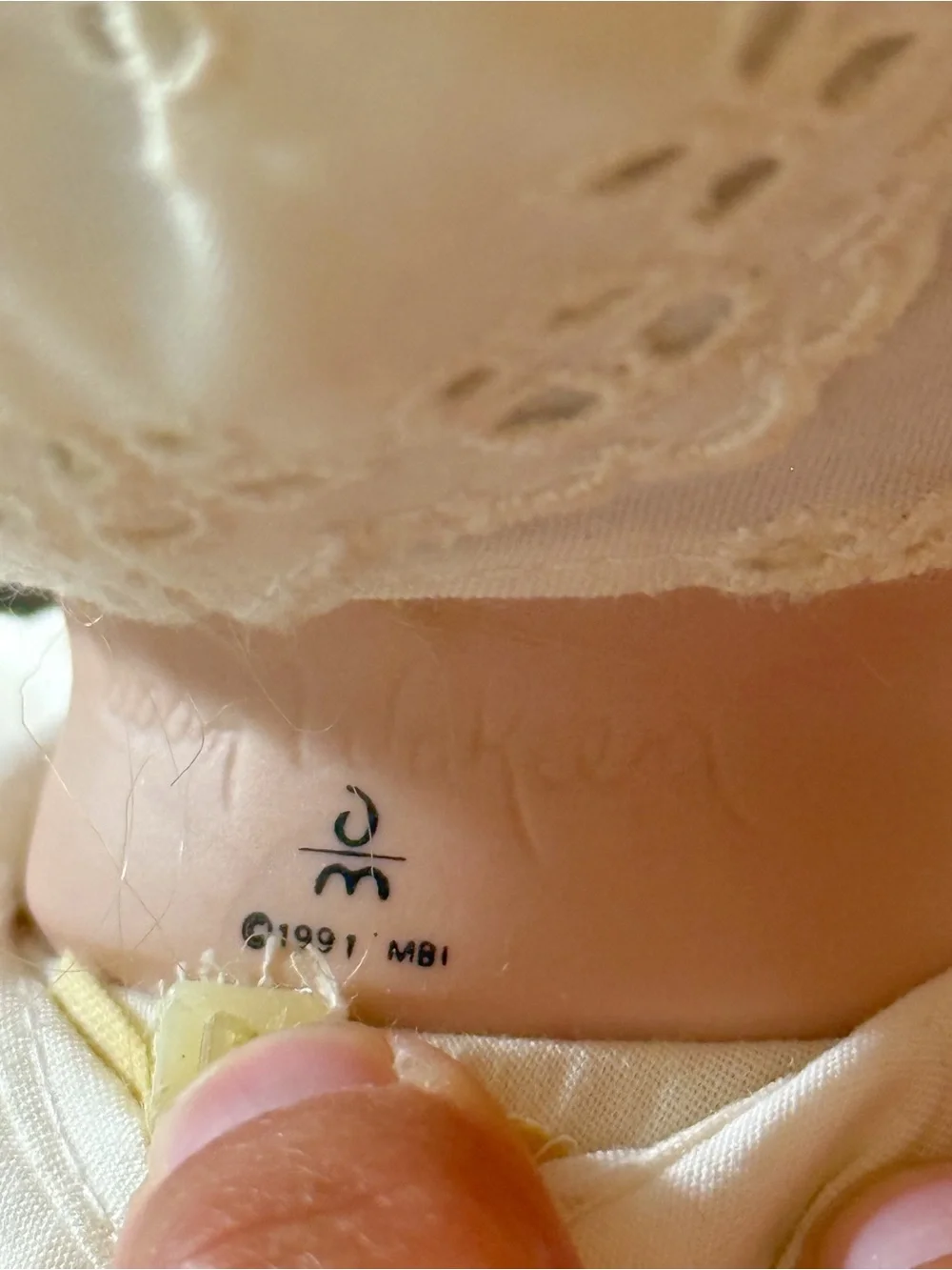 Jennifer Porcelain Doll Baby Girl Blonde Blue Eyes Susan Wakeen Danbury 1991 EUC